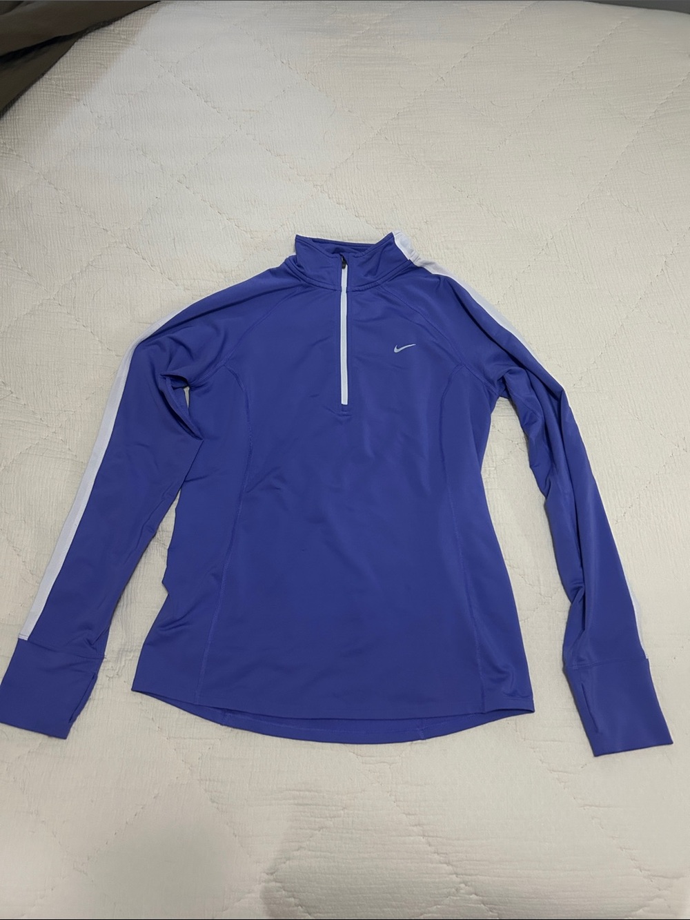 Nike Purple Quarter-Zip Athletic Pullover with White Accents